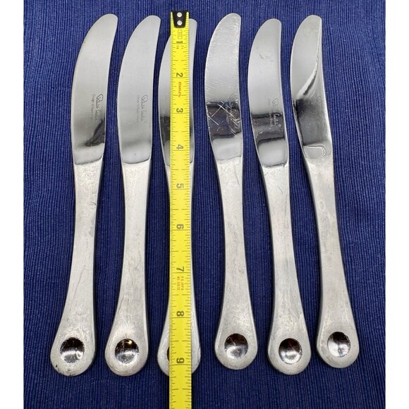 Robert Welch PENDULUM Dinner Knife Dot Stainless Satin 9.25 inch Lot of 6 - Picture 6 of 6